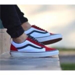 Vans Old Skool OTW Webbing Red/Black/True White sneaker size Men 7 Woman 8.5